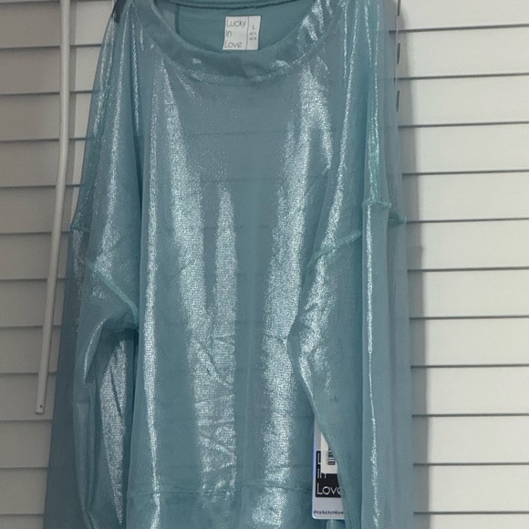 Lucky in Love Daze Goddess Long Sleeve Mesh tennis shirt new with tags size L - Picture 4 of 4